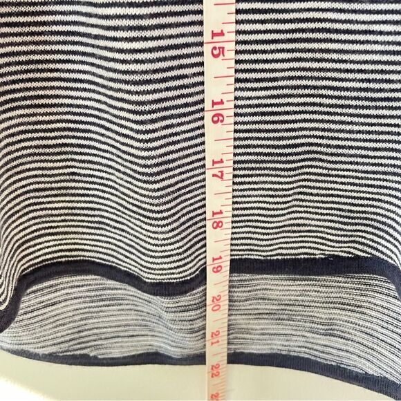 360 Sweater Cotton Racer Back Navy Striped Tank M - Picture 12 of 14